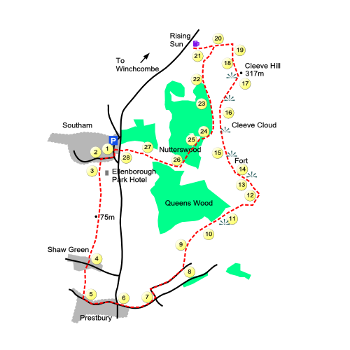 Cleeve Hill Map